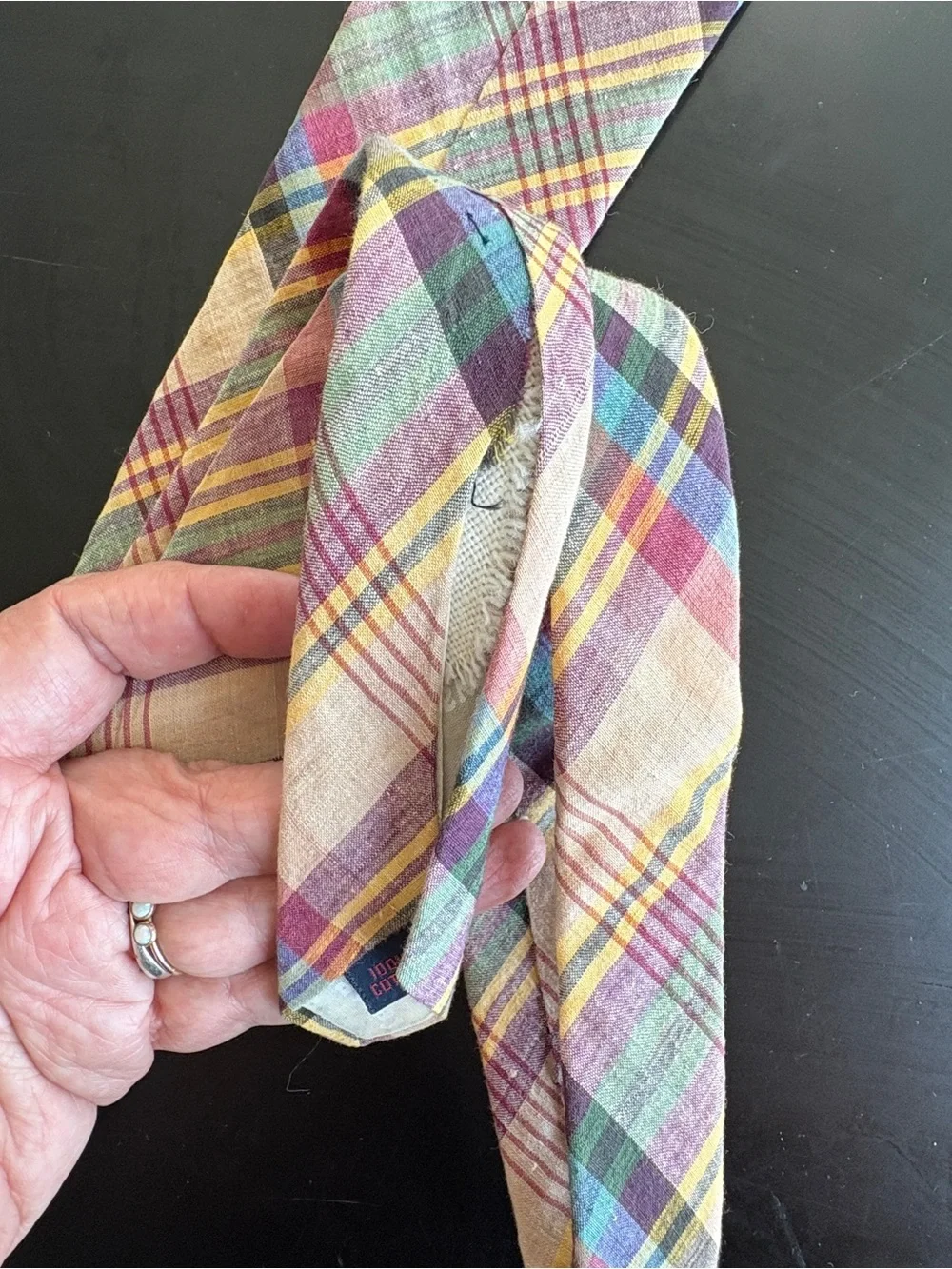 Vintage Madras Tie Cape Cod Hathaway cotton